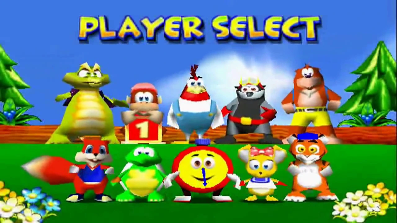 Diddy Kong Racing Characters-Découvrez Diddy Kong Racing sur Nintendo 64-Rabbits Games Diddy Kong Racing sur Nintendo 64, jeu culte, jeux de course, graphismes superbes, Nintendo 64,