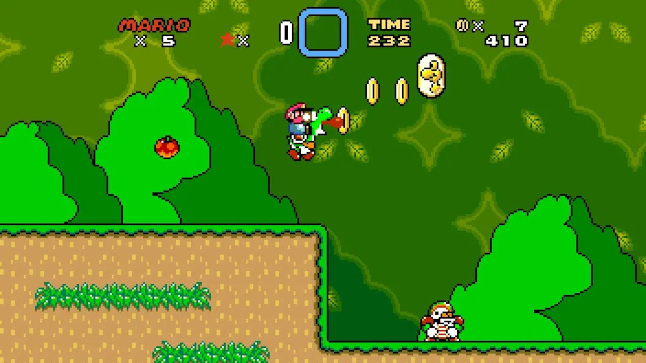 Super Mario World snes 003-Super Mario World sur la Super Nintendo-Rabbits Games Super Mario World sur la Super Nintendo, titres légendaires, l'univers de Super Mario World, console de jeu très populaire, Mario et Luigi,
