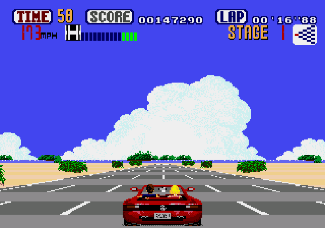 OutRun sega mega drive-10 astuces secrètes pour votre Sega Mega Drive-Rabbits Games OutRun, Mega Drive,