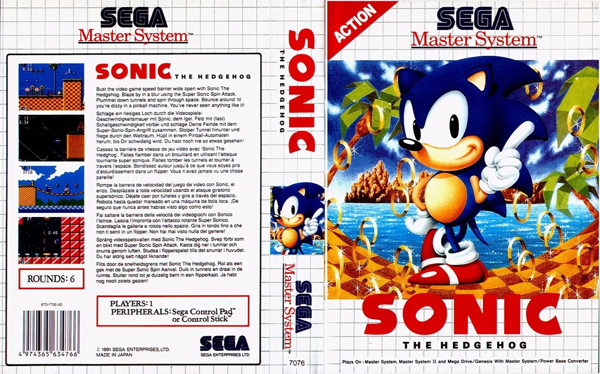 Sonic The Hedgehog sur Sega Master System : Un joyau des années 90 1 Sonic The Hedgehog sur Sega Master System, Master System, Sega, jeu, 1991
