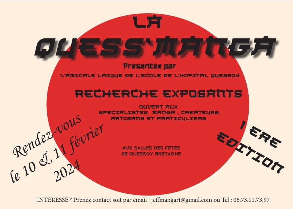 QUESS'MANGA : Une Première Édition Prometteuse à Quessoy QUESS'MANGA : Une Première Édition Prometteuse à Quessoy, QUESS'MANGA, culture geek, convention manga, créateurs artisans, Quessoy