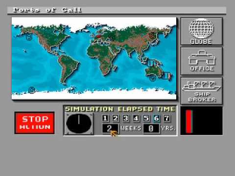 Ports of Call sur Amiga 500 : L'Odyssée Maritime Inoubliable Ports of Call sur Amiga 500 : L'Odyssée Maritime Inoubliable, Ports of Call sur Amiga 500, simulation maritime, gestion de flotte, stratégie commerciale, aventure en haute mer