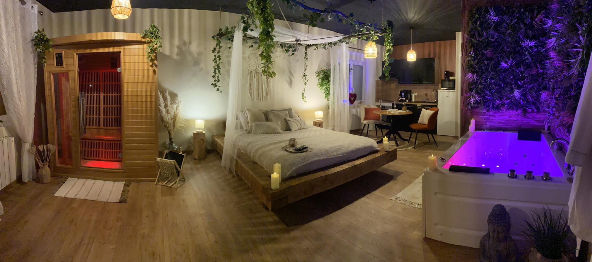 Hors du Temps : Suite Romantique pour une Évasion Inoubliable 1 Hors du Temps : Suites Romantiques pour une Évasion Inoubliable, Hors du Temps, suites romantiques, jacuzzi privatif, détente absolue, intimité garantie.