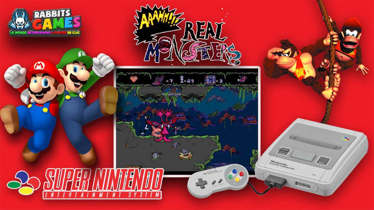 Aaahh!!! Real Monsters sur SNES : Classique Rétro Incontournable 1 Aaahh!!! Real Monsters sur SNES : Classique Rétro Incontournable, Aaahh!!! Real Monsters sur SNES, jeu rétro, années 90, monstres cultes, plateforme