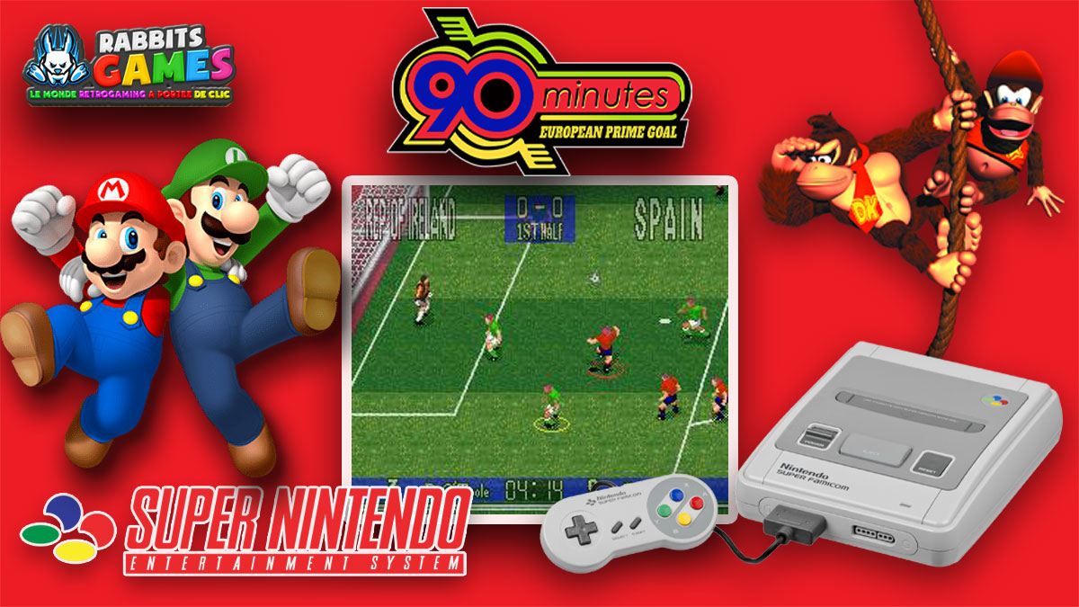 Plongée dans le Monde de 90 Minutes European Prime Goal sur SNES 1 Plongée dans le Monde de 90 Minutes European Prime Goal sur SNES, 90 Minutes European Prime Goal sur SNES, jeu de football, arcade, Super Nintendo, équipes européennes.